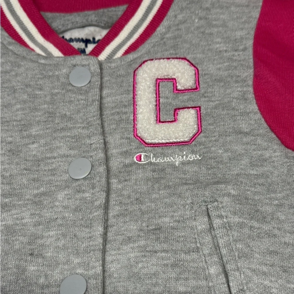 NWOT Champion Girls Toddler Pink & Gray Varsity Jacket And Pants‎ Set 24Mos